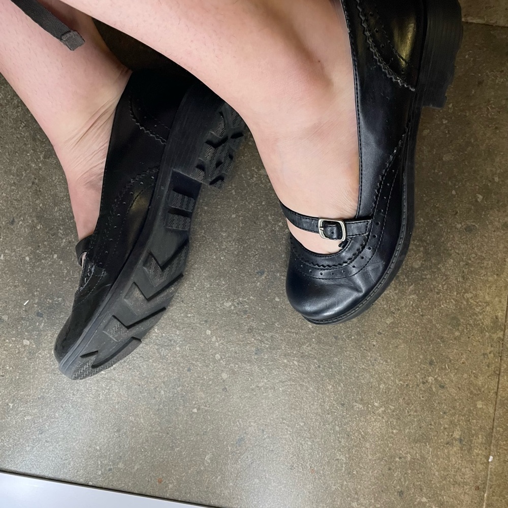 Mudd black babydoll Mary Jane loafers.